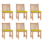 Gartenstühle 6 Stk. mit Kissen Massivholz Teak