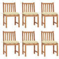 Gartenstühle 6 Stk. mit Kissen Massivholz Teak