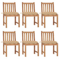 Gartenstühle 6 Stk. mit Kissen Massivholz Teak