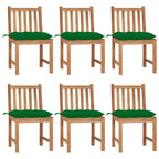Gartenstühle 6 Stk. mit Kissen Massivholz Teak