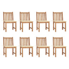 Gartenstühle 8 Stk. mit Kissen Massivholz Teak
