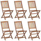 Klappbare Gartenstühle 6 Stk. mit Kissen Massivholz Akazie
