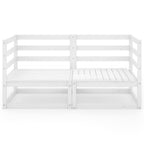 Gartensofa 2-Sitzer Weiß Massivholz Kiefer