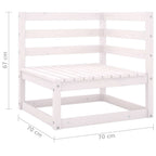 Gartensofa 2-Sitzer Weiß Massivholz Kiefer