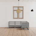 4-tlg. Garten-Lounge-Set Grau Massivholz Kiefer