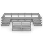 11-tlg. Garten-Lounge-Set Massivholz Kiefer