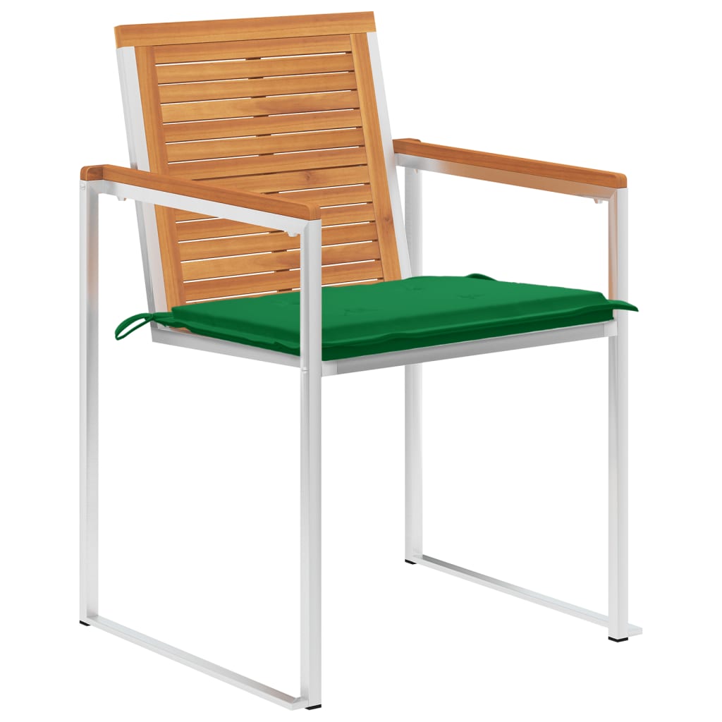 Gartenstühle 6 Stk. mit Kissen Massivholz Akazie
