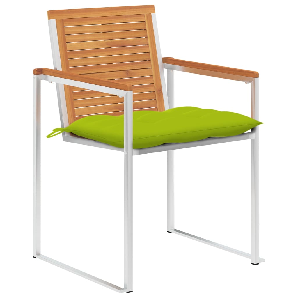 Gartenstühle 8 Stk. mit Kissen Massivholz Akazie