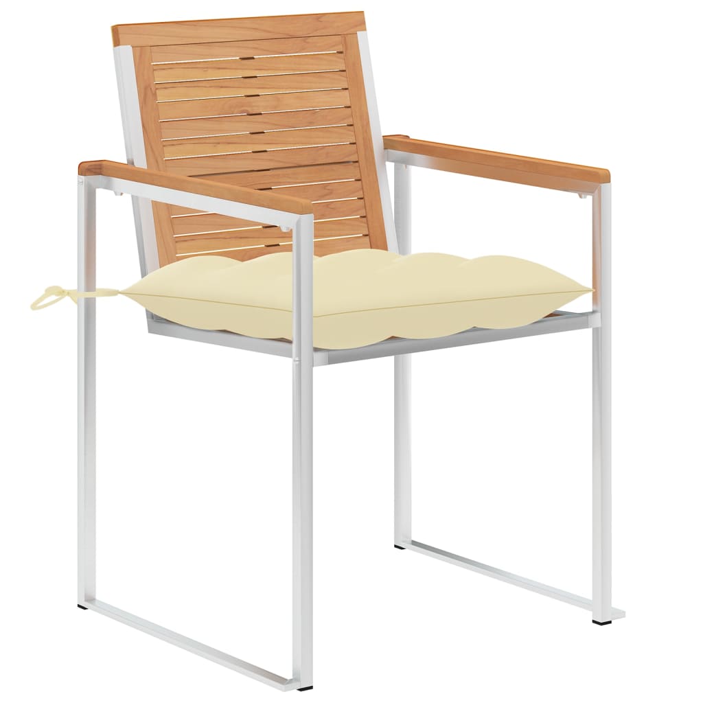 Gartenstühle 4 Stk. mit Kissen Massivholz Teak