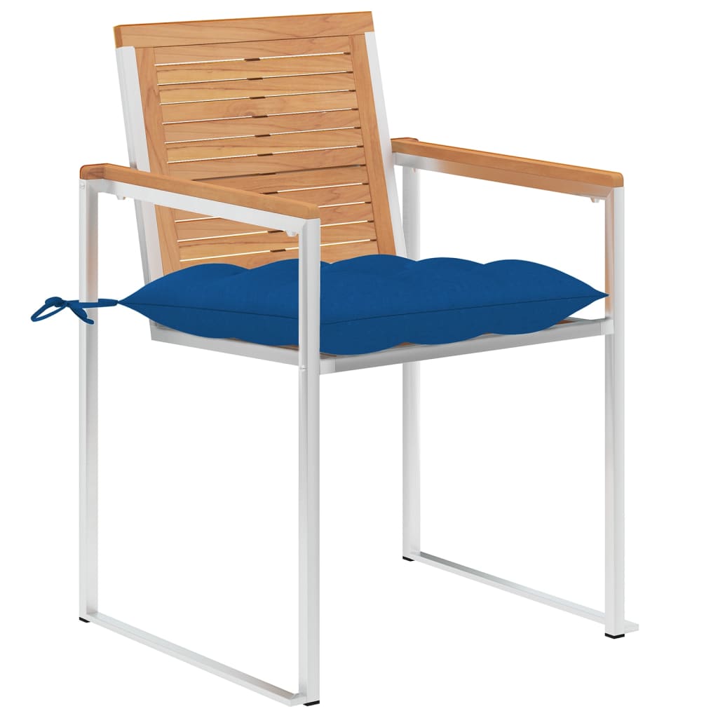 Gartenstühle 4 Stk. mit Kissen Massivholz Teak