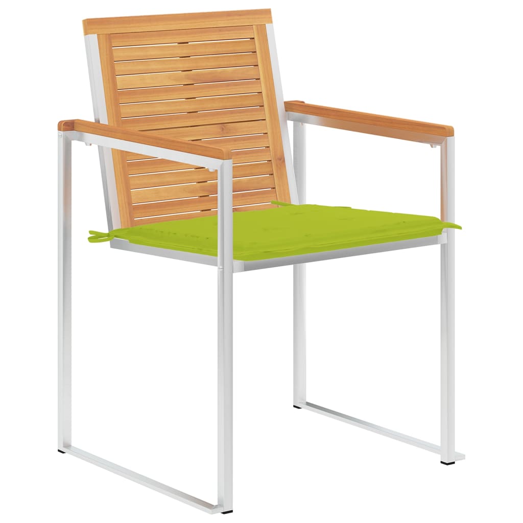 Gartenstühle 6 Stk. mit Kissen Massivholz Teak