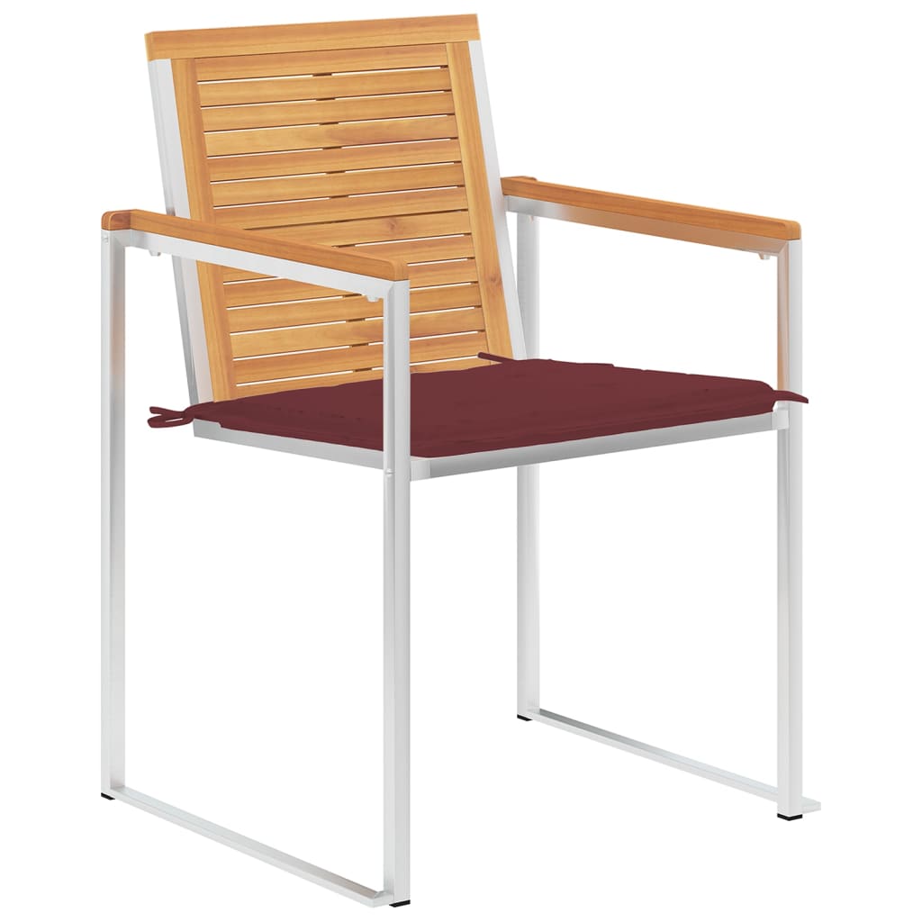 Gartenstühle 8 Stk. mit Kissen Massivholz Teak