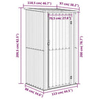 Gartenhaus Braun 118,5x97x209,5 cm Verzinkter Stahl
