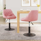 Esszimmerstühle 2 Stk. Drehbar Rosa Samt