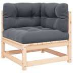 Garten-Ecksofa mit Kissen Massivholz Kiefer