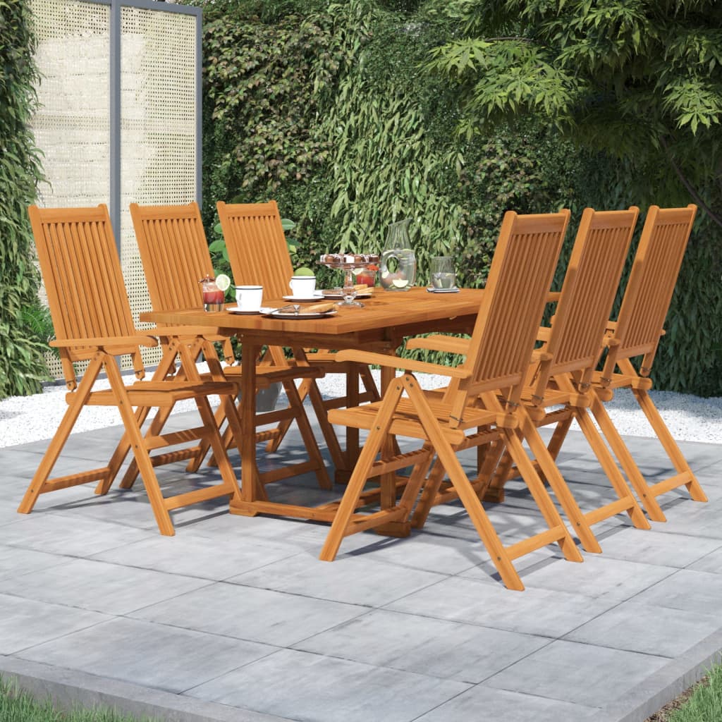 7-tlg. Garten-Essgruppe Massivholz Akazie 120-170 cm