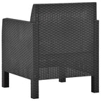 Gartenstühle mit Kissen 2 Stk. PP Rattan Anthrazit