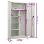 Schließfachschrank Hellgrau 90x40x180 cm Stahl