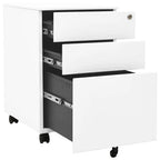 Aktenschrank mit Rollen Weiß 39x45x60 cm Stahl