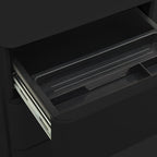 Aktenschrank mit Rollen Schwarz 30x45x59 cm Stahl
