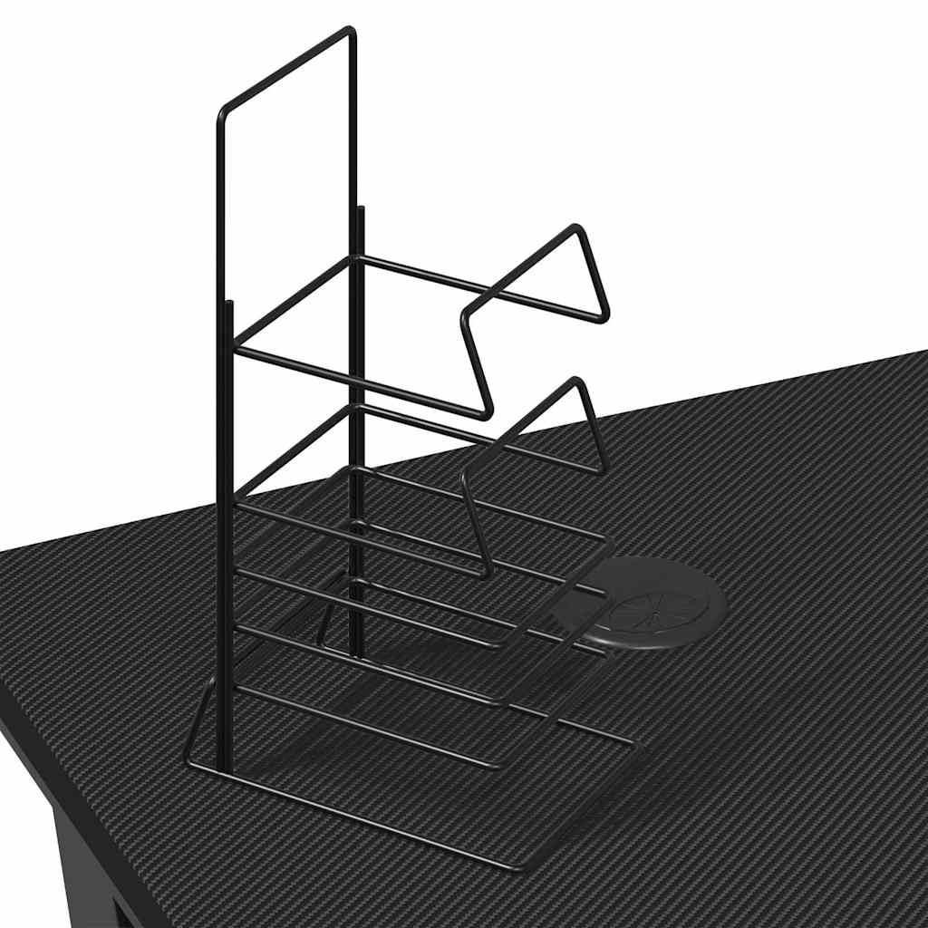 Gaming-Schreibtisch mit K-Gestell Schwarz und Rot 110x60x75 cm