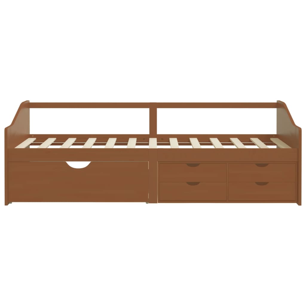 Tagesbett 3-Sitzer Schubladen Honigbraun Kiefernholz 90x200 cm