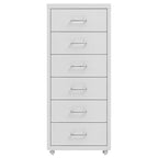 Aktenschrank mit Rollen Grau 28x41x69 cm Metall
