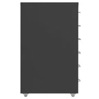 Aktenschrank mit Rollen Anthrazit 28x41x69 cm Metall
