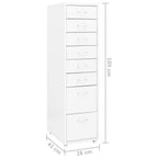 Aktenschrank mit Rollen Weiß 28x41x109 cm Metall