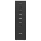 Aktenschrank mit Rollen Anthrazit 28x41x109 cm Metall