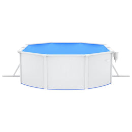 vidaXL Pool mit Stahlwand Oval 490x360x120 cm Weiß