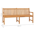 Gartenbank 180 cm Massivholz Teak
