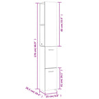 Badschrank Schwarz 25x26,5x170 cm Holzwerkstoff