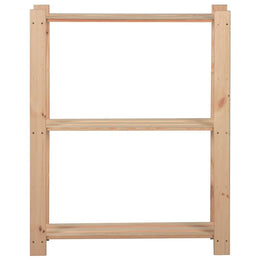Lagerregal mit 3 Böden 60x28,5x90 cm Massivholz Kiefer