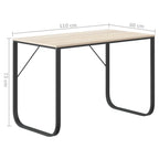 Computertisch Schwarz und Eiche-Optik 110x60x73cm Holzwerkstoff