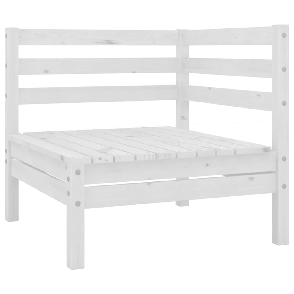 Garten-Ecksofa Weiß Massivholz Kiefer