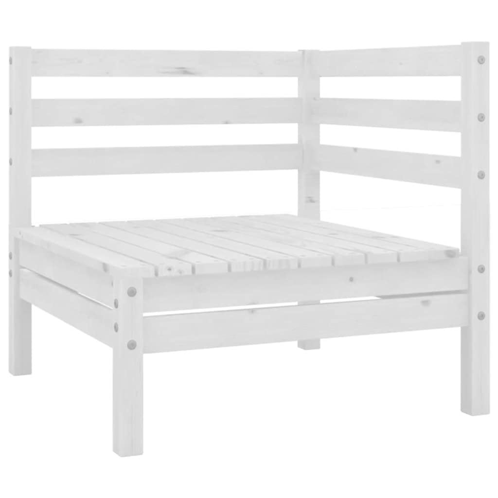 Garten-Ecksofas 2 Stk. Weiß Massivholz Kiefer
