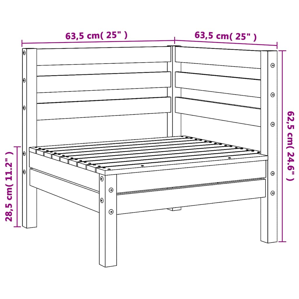 Garten-Ecksofas 2 Stk. Honigbraun Massivholz Kiefer