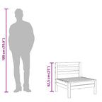 Garten-Mittelsofas 2 Stk. Grau Kiefer Massivholz