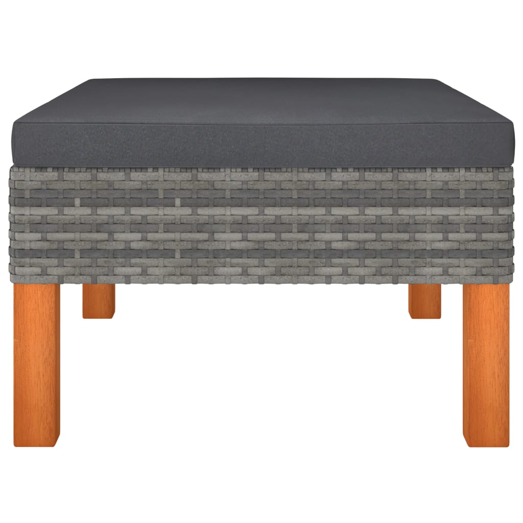 6-tlg. Garten-Lounge-Set Poly Rattan und Eukalyptusholz Grau