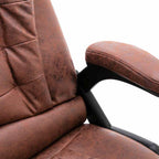 Bürostuhl mit Massagefunktion Hellbraun Wildleder-Optik