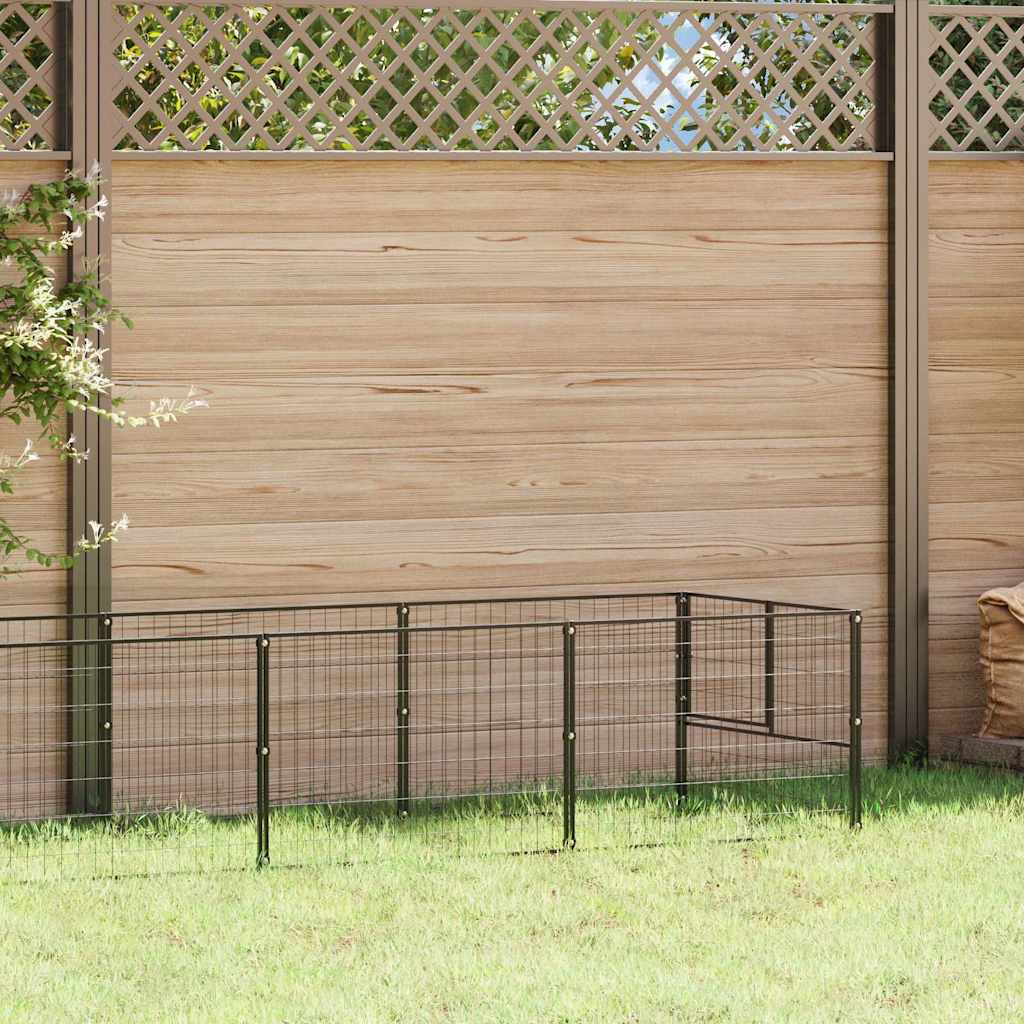 Hundezwinger Schwarz 10 m² Stahl