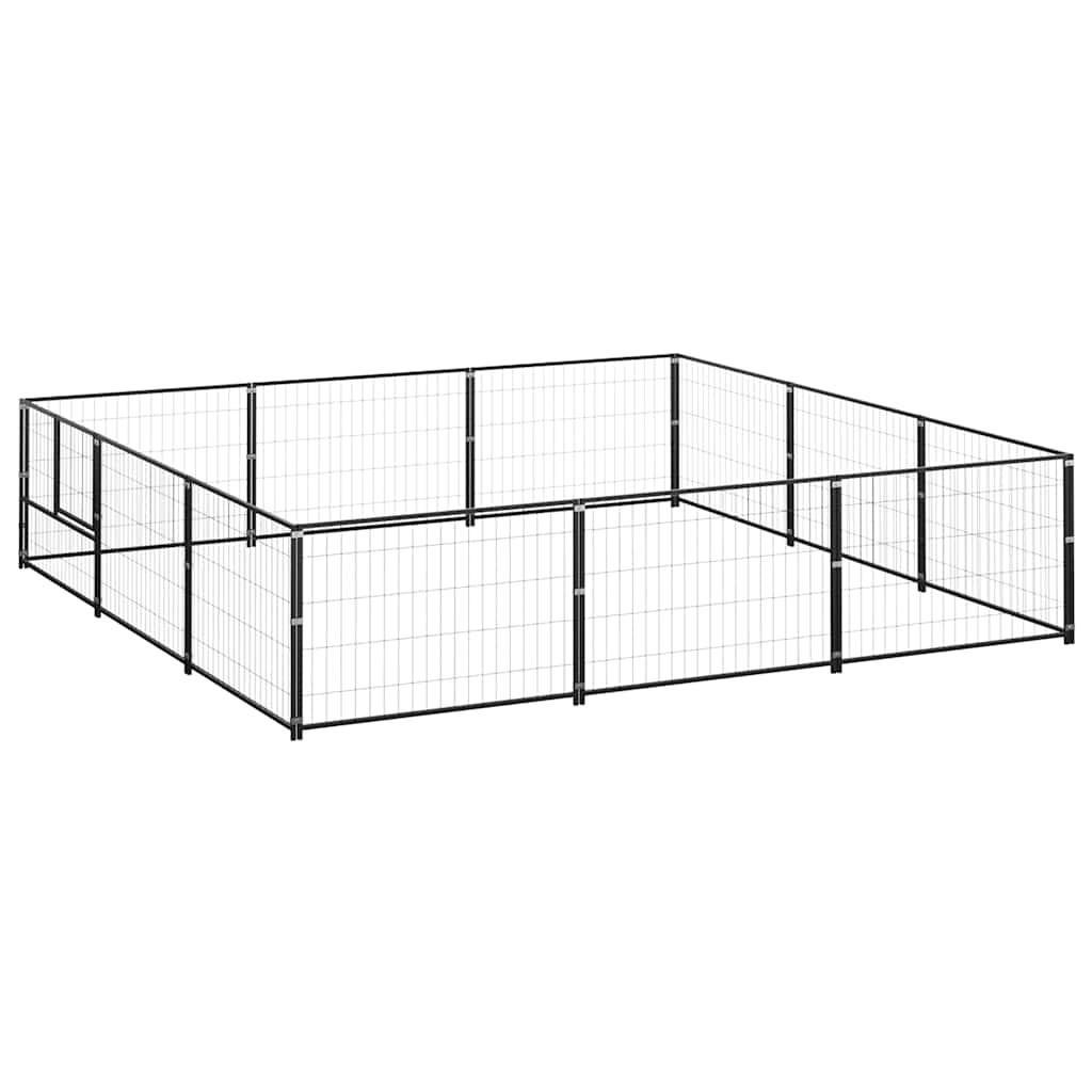 Hundezwinger Schwarz 9 m² Stahl