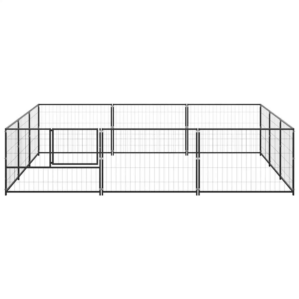 Hundezwinger Schwarz 9 m² Stahl