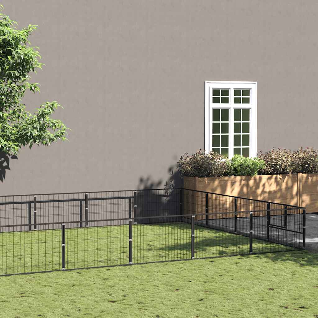 Hundezwinger Schwarz 20 m² Stahl