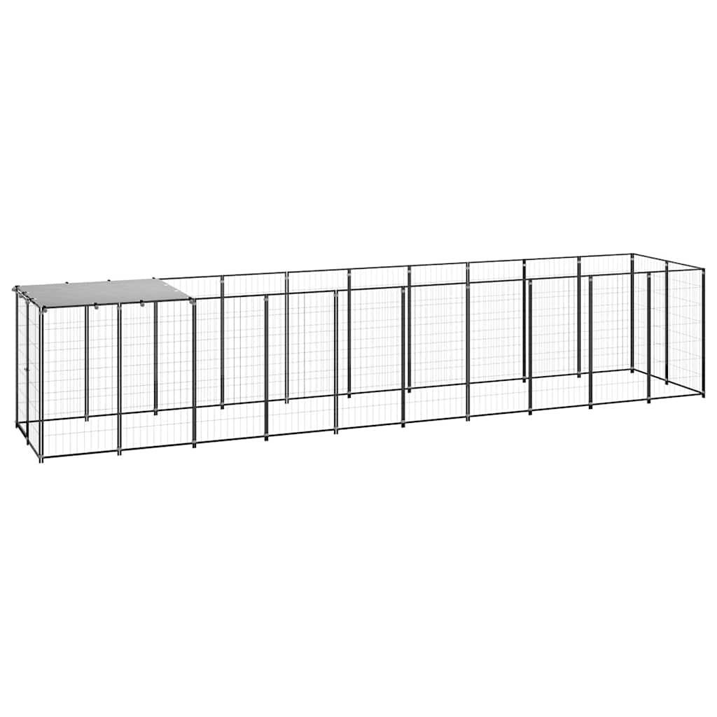 Hundezwinger Schwarz 6,05 m² Stahl