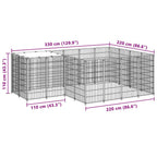 Hundezwinger Schwarz 6,05 m² Stahl