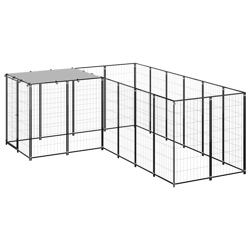 Hundezwinger Schwarz 4,84 m² Stahl
