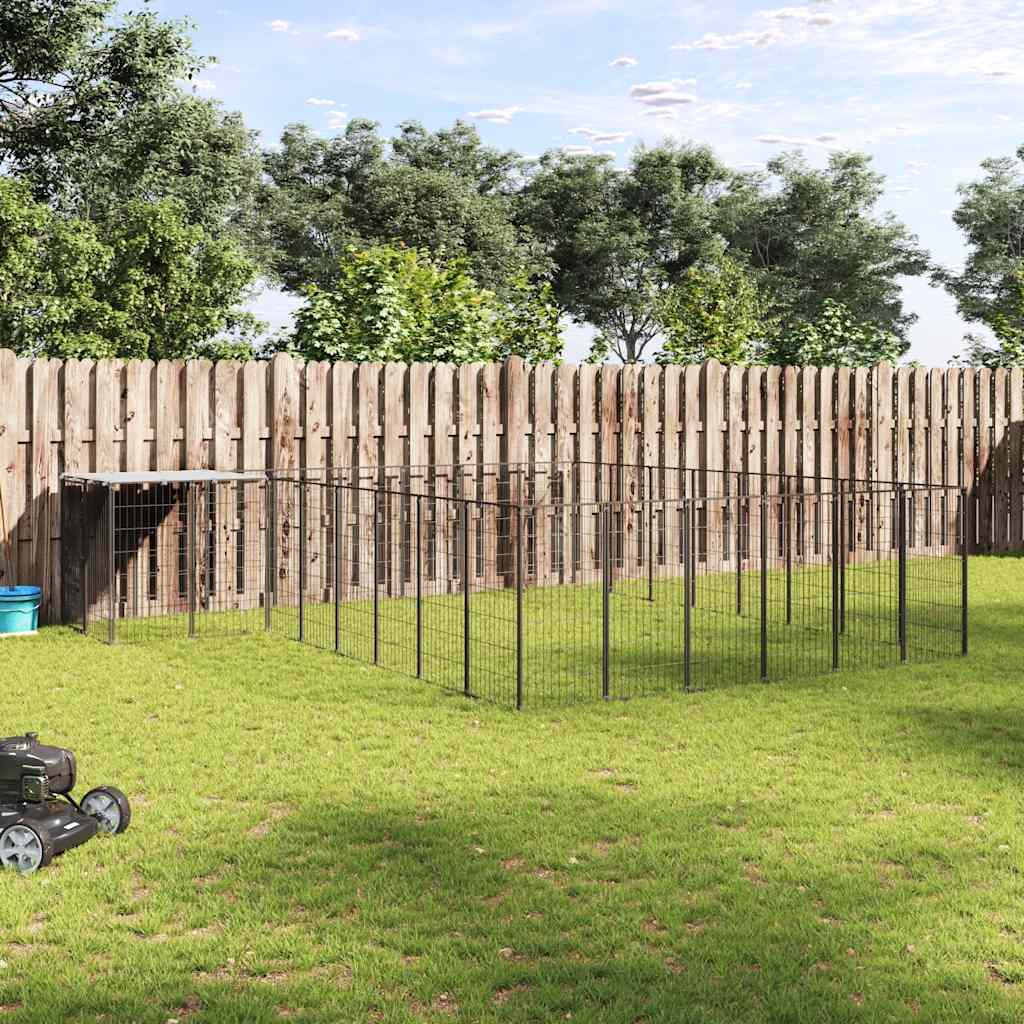 Hundezwinger Schwarz 15,73 m² Stahl