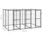 Outdoor-Hundezwinger Stahl mit Überdachung 7,26 m²